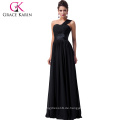 Grace Karin Prom Kleider 2016 Party Lange Abendkleider Eine Schulter Graduierung Maxi Schwarz Abendkleid CL6022-2